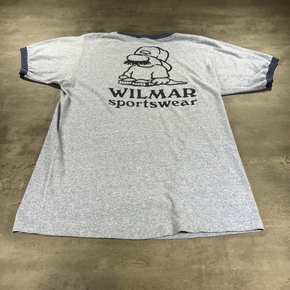 Other - True Vintage 80s Marathon Shirt Adult M S Blue Paper Thin Single Stitch Gym Run